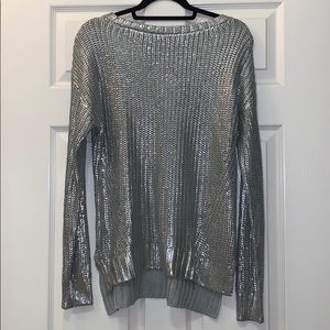 Metallic H&M silver sweater size S